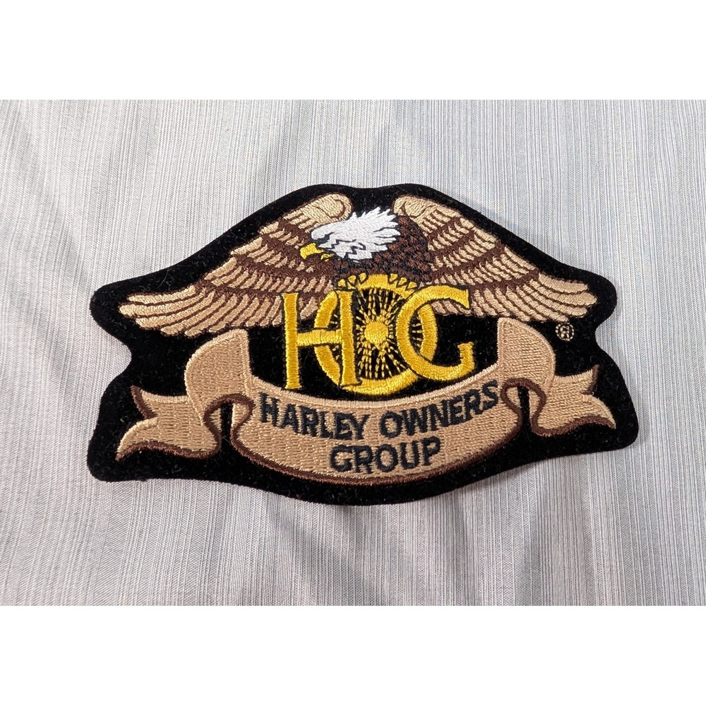 Harley-Davidson H.O.G. Eagle Patch OS Gold Brown Embroidered Biker Accessory